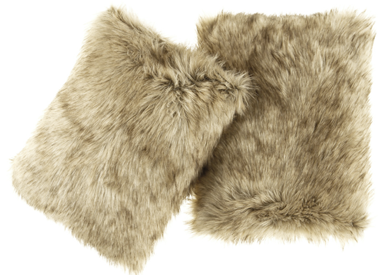 Decorative faux fur pillow GRANDE PINI beige