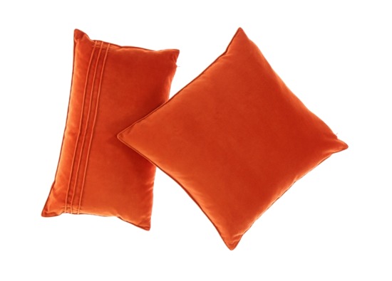 Poduszka Pomarańczowa dekoracyjna z aksamitu ROMEO